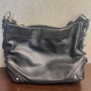 COACH Leather Carly duffle shoulder bag.